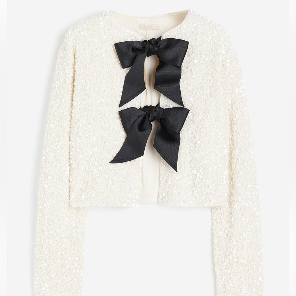H&M Tie Front Sequin Top